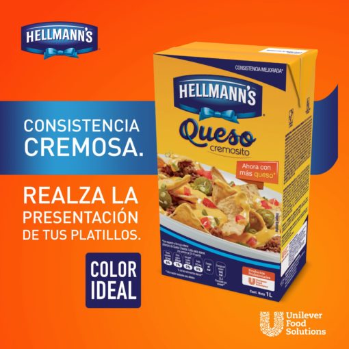 Aderezo de Queso Cheddar Hellmann's® Cj 12 / 1 L - Imagen 2