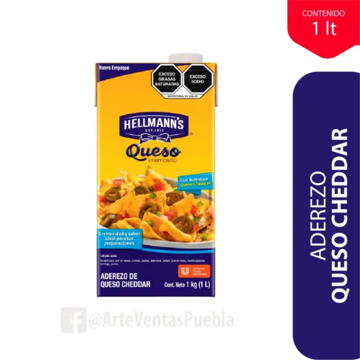 Aderezo de Queso Cheddar Hellmann's® Cj 12 / 1 L