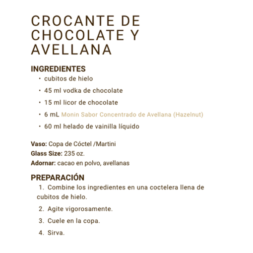 Jarabe Hazelnut Monin® Cj 4 / 1L - Imagen 3