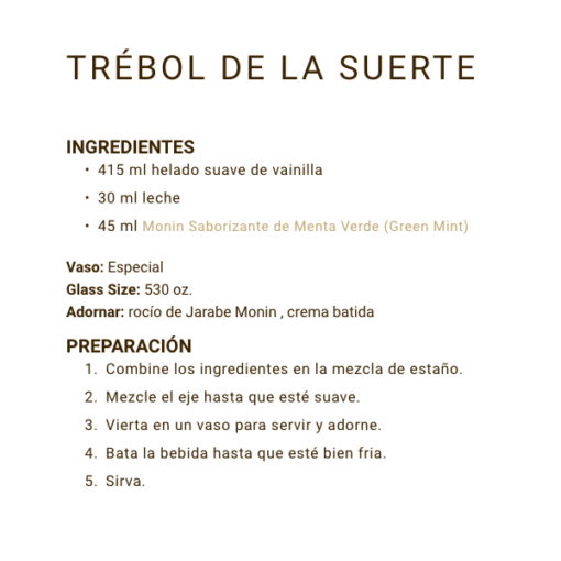 Jarabe Green Mint Monin® Cj 4 / 1 Lt - Imagen 3