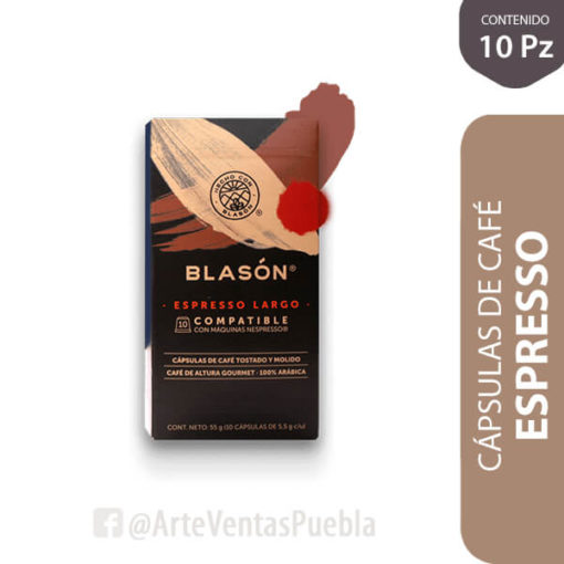 Cápsulas de Café Espresso Largo Blasón® Compatible con Nespresso® Cj 10 / 5.5 Gr