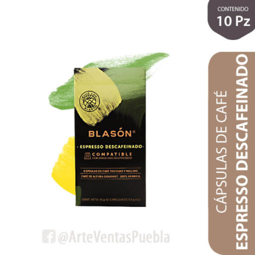 Cápsulas de Café Espresso Descafeinado Blasón® Compatibles con Nespresso® Cj 10 / 5.5 Gr