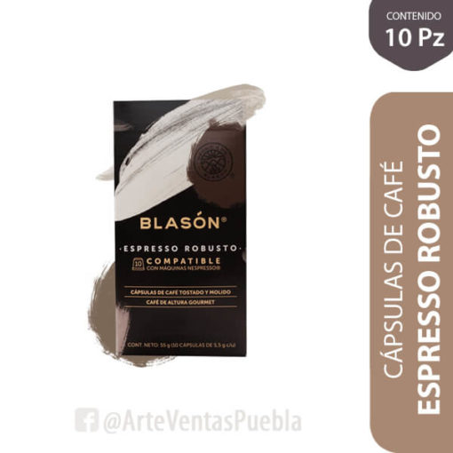 Cápsulas de Café Espresso Robusto Blasón® Compatible con Nespresso® Cj 10 / 5.5 Gr