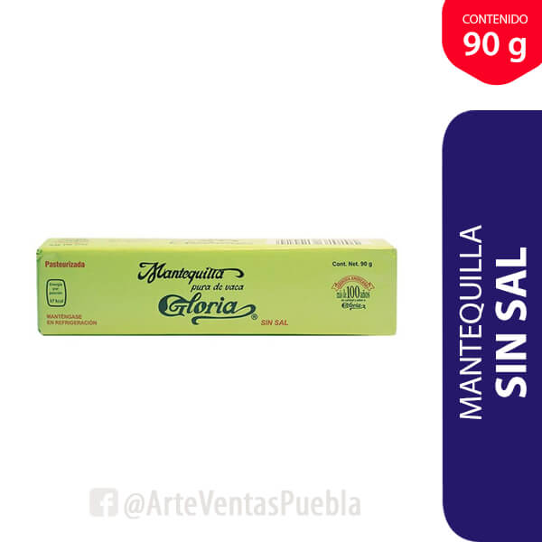 Mantequilla sin Sal Gloria® Cj 60 / 90g - Arte Ventas