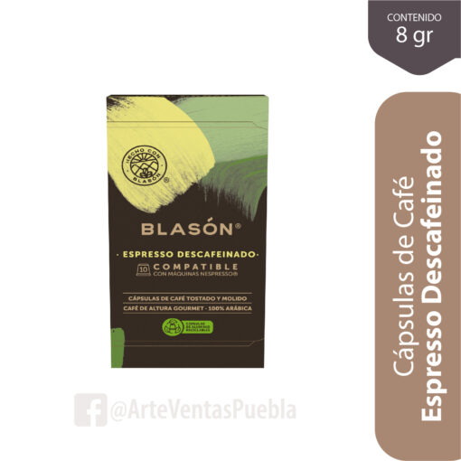 Café Cápsulas Espresso Descafeinado Blasón® 8 gr